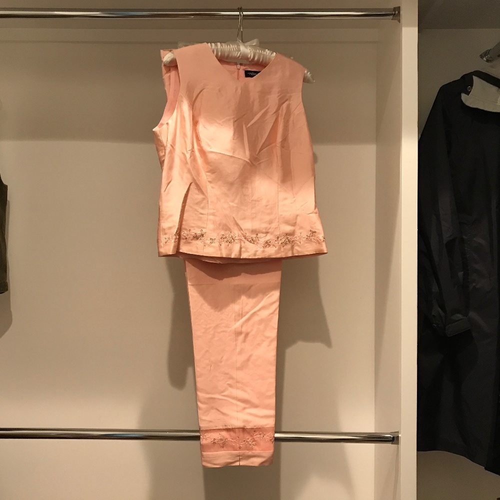High Point silk shell and slacks